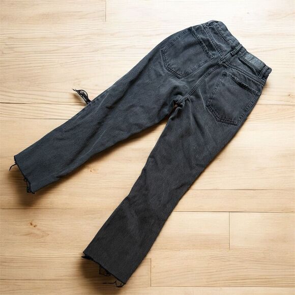PacSun Gray Black Denim Jeans Dad 24” Distressed Retro Mom - Picture 3 of 4